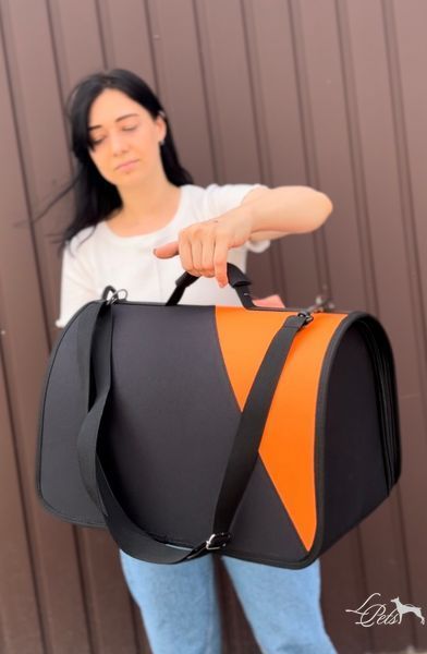 Переноска для собак и котов "Комби" чёрно-оранжевая frаrame_carriers-сarrying_combi_xs_black-orange фото