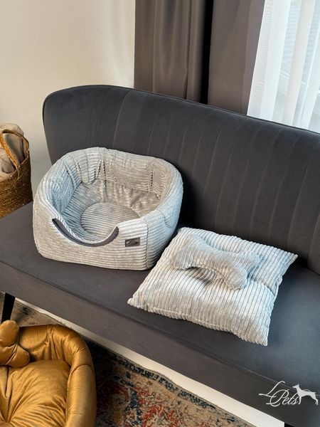 Домик для собак и котов "Кубик Luxury" серый велюр house-cube_luxury_s_gray_velor фото