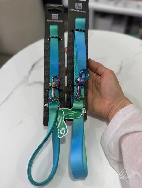 Поводок для собак Waudog Nylon Recycled градиент голубой  povidets-hradiient-blue-s фото