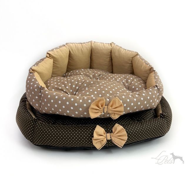 Лежак для собак та котів "Перлина" горох коричневий sofa-pearl_xs_pea_brown фото