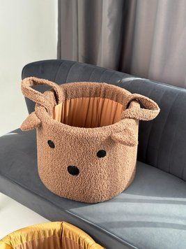 Корзина для іграшок коричнева тедді accessories-toy_basket_xs_brown_teddy фото