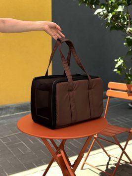 Сумка переноска  для собак та котиків "Багажка" Коричнева soft_bag-luggage_s_brown фото