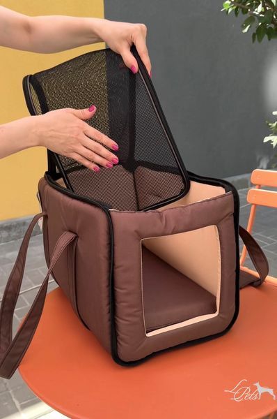 Сумка переноска для собак и кошек &laquo;Багажка&raquo; коричневый  soft_bag-luggage_s_brown фото