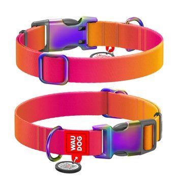 Нашийник для собак Waudog Nylon Recycled градієнт помаранчевий nashyinyk-hradiient-orange-s фото