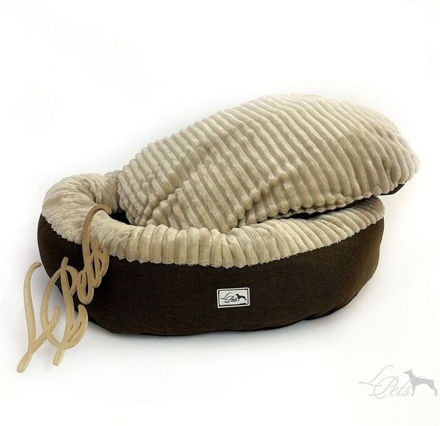 Лежак для собак та котів "Снуппі" коричневий беж sofa-snoopy_xs_brown_beige фото