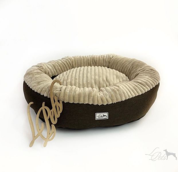 Лежак для собак та котів "Снуппі" коричневий беж sofa-snoopy_xs_brown_beige фото