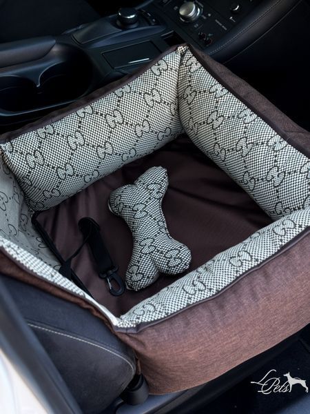 Автокресло для собак и котов хлопок коричневый + чехлы car_seat-cotton_s_brown фото