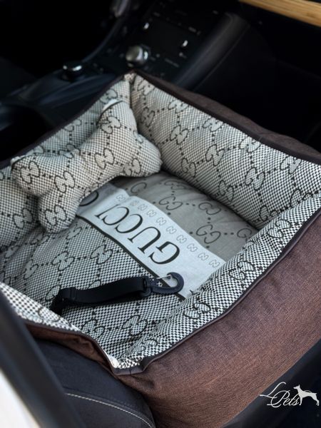 Автокресло для собак и котов хлопок коричневый + чехлы car_seat-cotton_s_brown фото