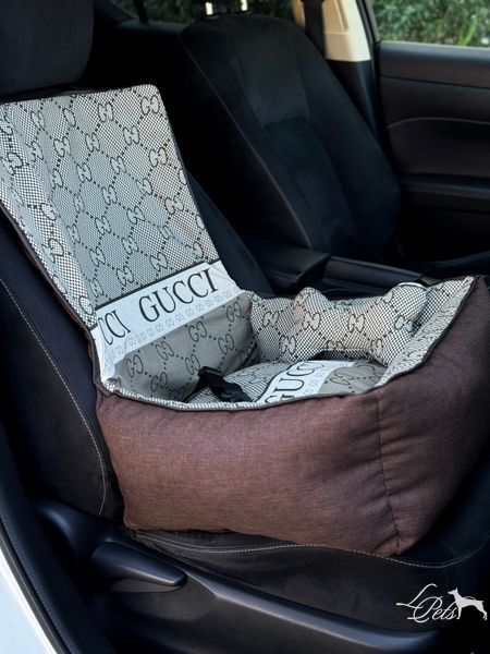 Автокресло для собак и котов хлопок коричневый + чехлы car_seat-cotton_s_brown фото