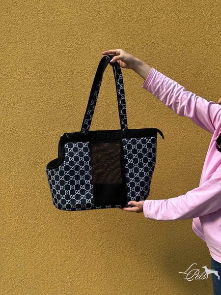 Сумка-переноска для собак и котов Summer Гучи чёрная soft_bag-summer_s_gucci-black фото