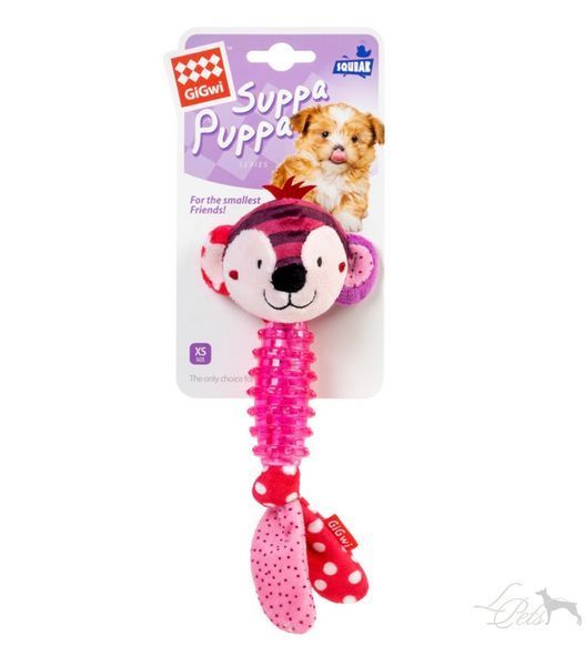 Игрушка для собак Обезьянка с пищалкой Suppa Puppa ihrashka-mavpochka-z-pyskavkoi-pink фото