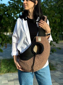 Слинг-переноска утепленный для собак и котов "Тедди" коричневый sling-teddy_m_brown фото