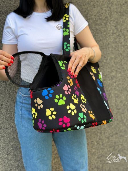 Сумка-переноска для собак та котиків &laquo;Summer&raquo; Лапи Kольорові soft_bag-summer_s_paws_colored фото
