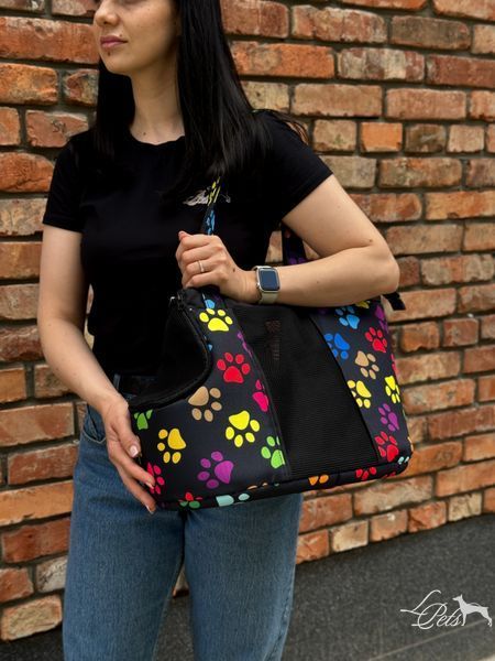 Сумка-переноска для собак та котиків &laquo;Summer&raquo; Лапи Kольорові soft_bag-summer_s_paws_colored фото