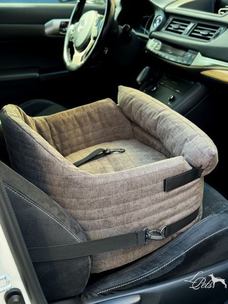 Автокрісло для собак та котів "Комфорт" сіро-коричневий car_seat-comfort_s_brown фото