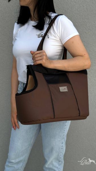 Сумка-переноска для собак и котиков &laquo;Summer + кишеня&raquo; коричневая soft_bag-summer_pocket_s_brown фото