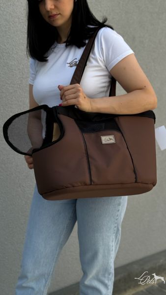 Сумка-переноска для собак и котиков &laquo;Summer + кишеня&raquo; коричневая soft_bag-summer_pocket_s_brown фото
