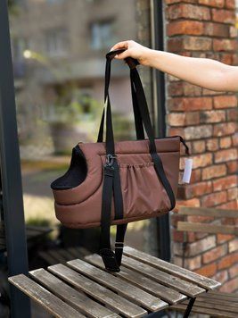 Сумка-переноска для собак та котиків Оксфорд Коричнева soft_bag-oksford_xs_brown фото